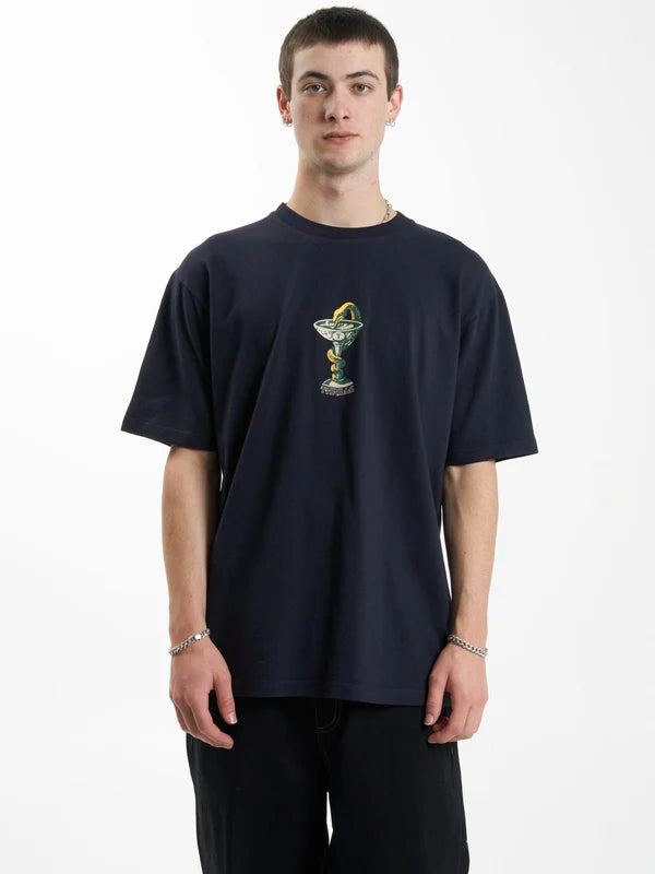 THRILLS THOU SHALL NOT OVERSIZE FIT TEE MIDNIGHT BLUE