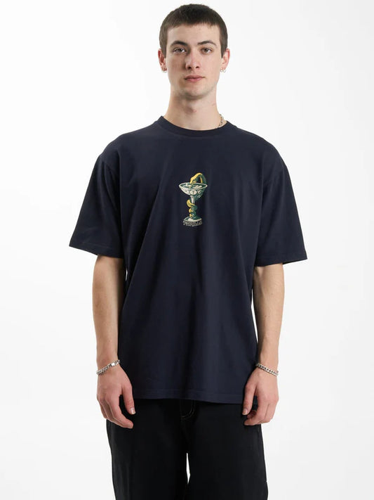 THRILLS THOU SHALL NOT OVERSIZE FIT TEE MIDNIGHT BLUE