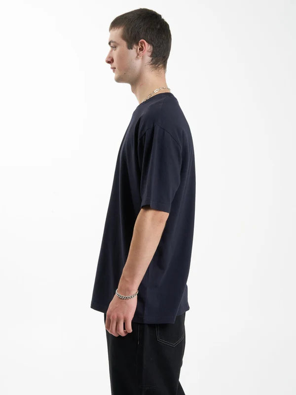 THRILLS THOU SHALL NOT OVERSIZE FIT TEE MIDNIGHT BLUE