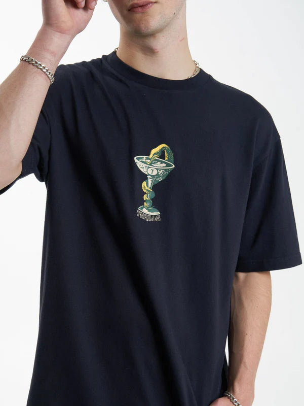 THRILLS THOU SHALL NOT OVERSIZE FIT TEE MIDNIGHT BLUE