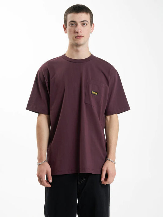 THRILLS UNION OVERSIZE FIT POCKET TEE WINE