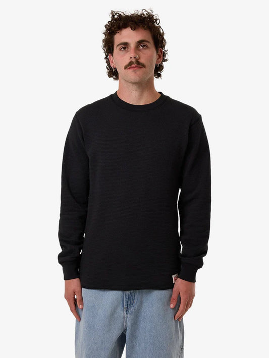 THRILLS ADAPTED WAFFLE LONG SLEEVE FADED BLACK