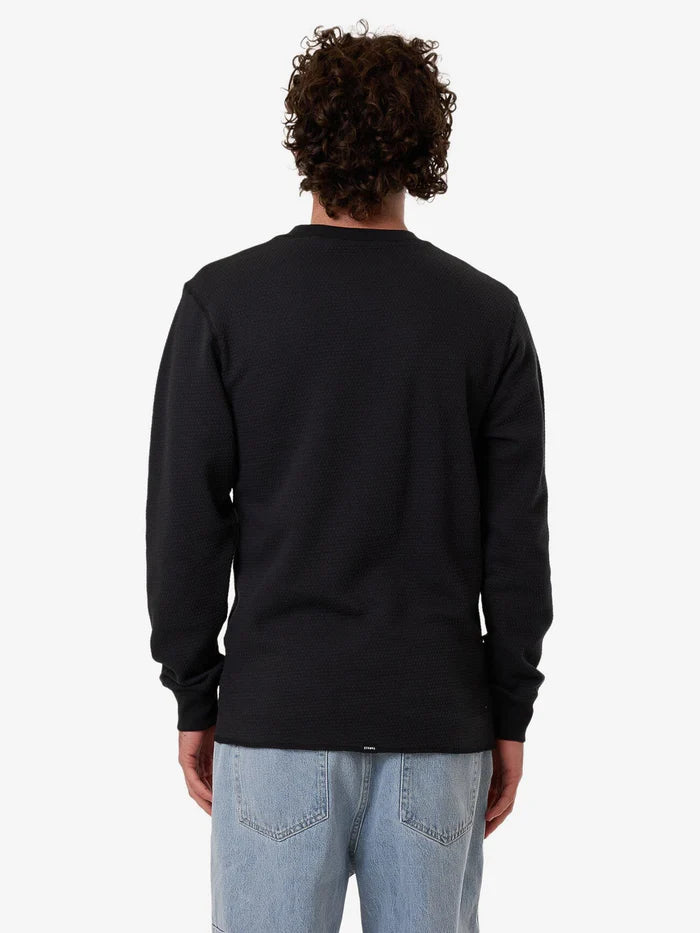 THRILLS ADAPTED WAFFLE LONG SLEEVE FADED BLACK