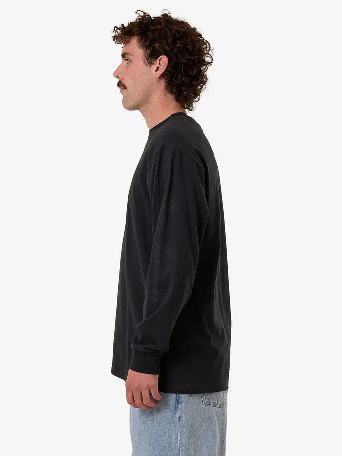 THRILLS FILTER OVERSIZE FIT LONG SLEEVE TEE FADED BLACK