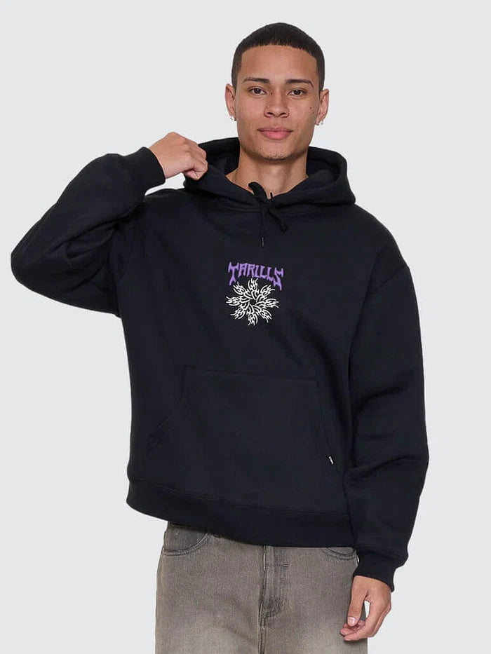 Thrills Stagger Slouch Pull On Cropped Hood | Washed Black