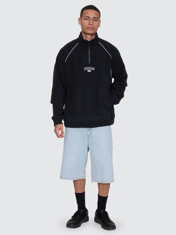 Thrills Thrill Of Victory Raglan Quarter Zip Polar Fleece | Faded Black