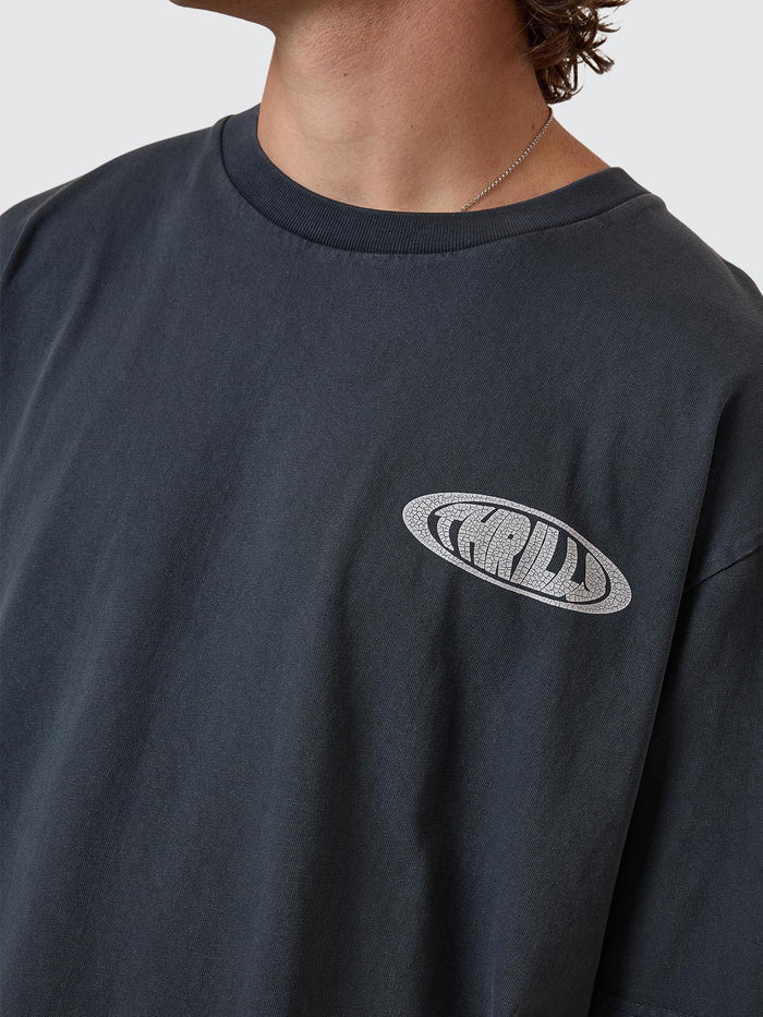 THRILLS SHADOWLESS OVERSIZE FIT TEE EBONY