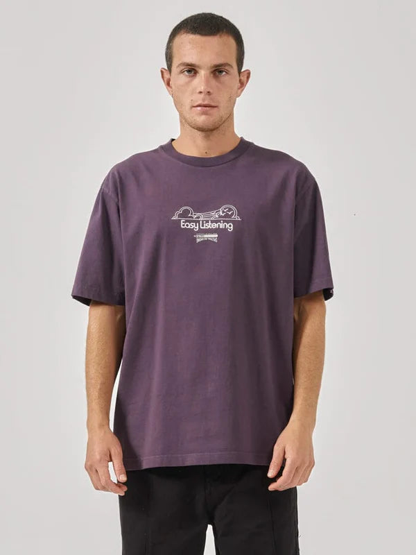 THRILLS SUMMER BREEZE OVERSIZE FIT TEE PURPLE PENNANT
