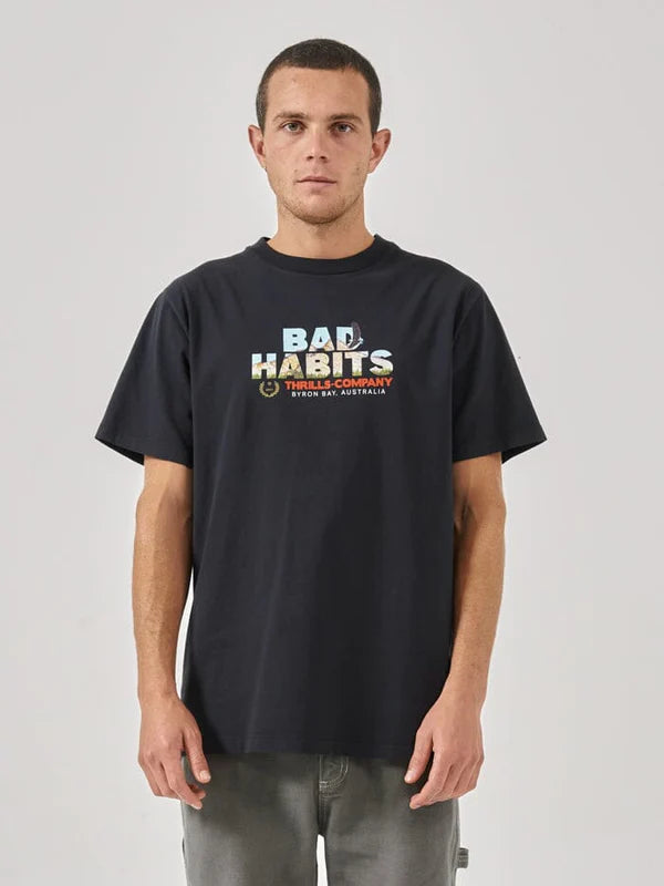 THRILLS ROYAL HABITS MERCH FIT TEE TWILIGHT BLACK