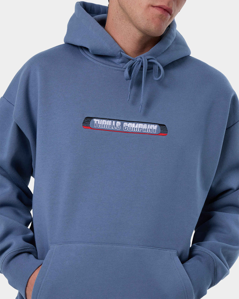 THRILLS PAID IN FULL SLOUCH PULL ON HOOD RUSTIC BLUE