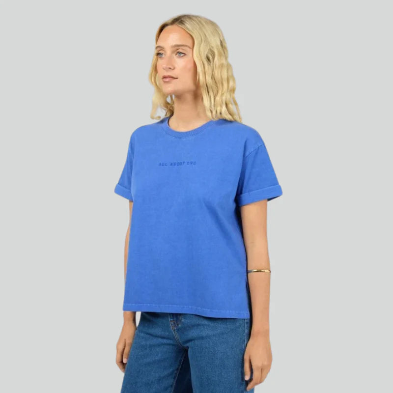 All About Eve Washed Tee Cobalt Blue