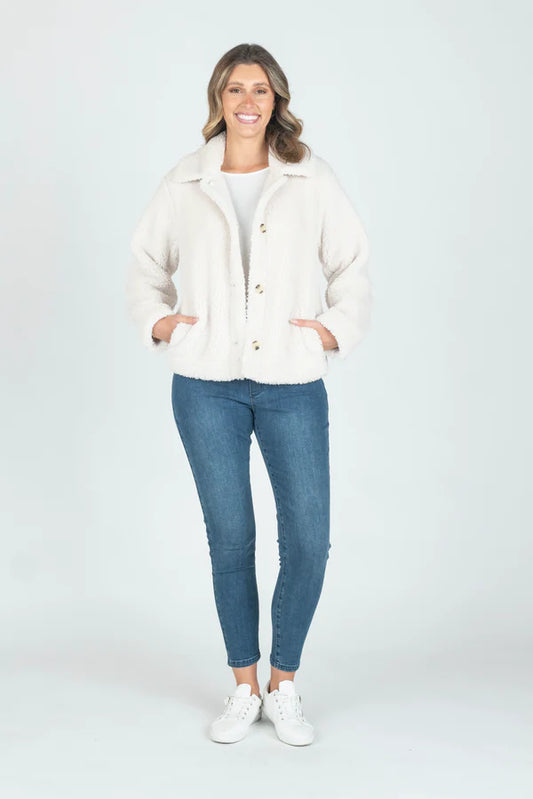 MAGLIA SHERPA COAT IVORY