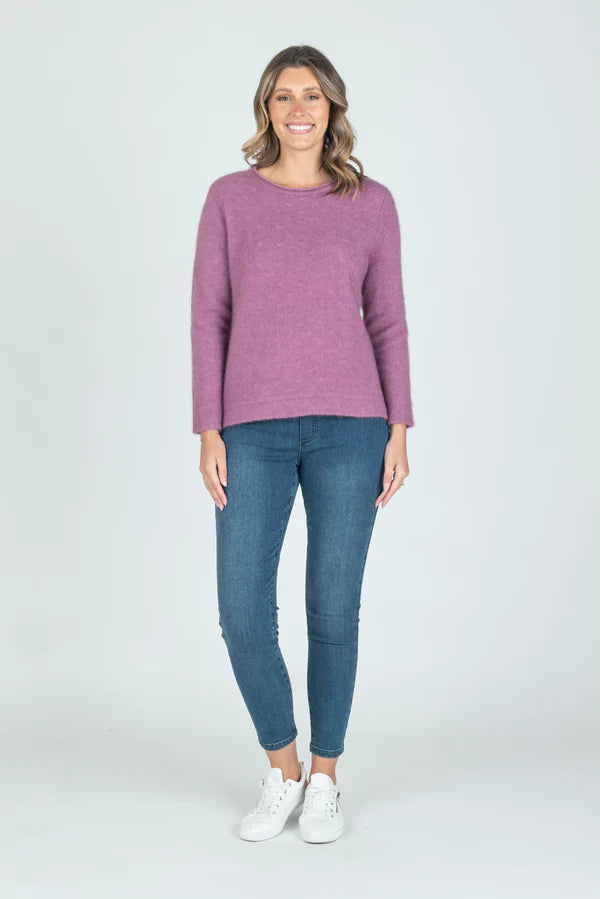 MAGLIA CREW KNIT PULLOVER RASPBERRY