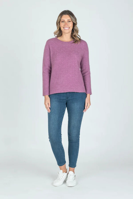 MAGLIA CREW KNIT PULLOVER RASPBERRY