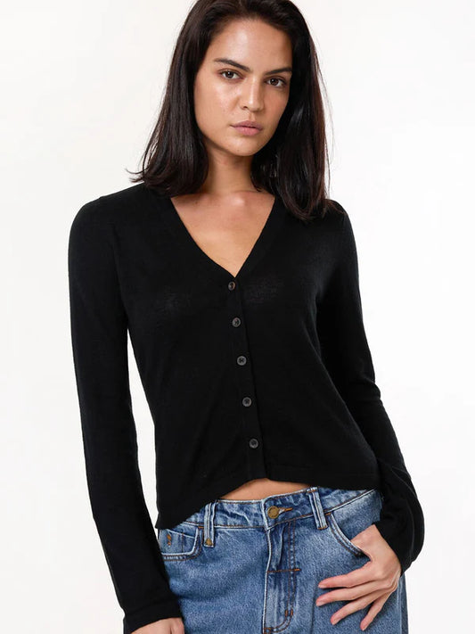 THRILLS ALAIA KNIT CARDIGAN BLACK