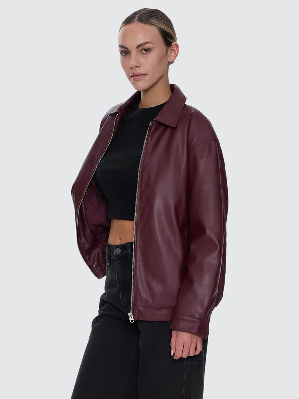 Thrills Elka Leather Jacket | New Maroon