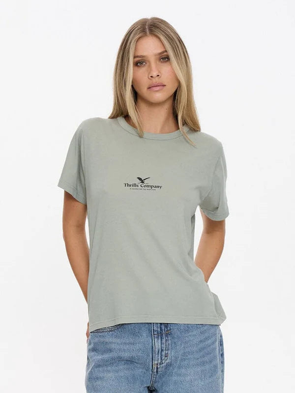 Thrills Haven For The Reckless Relaxed Tee Dirty Sage