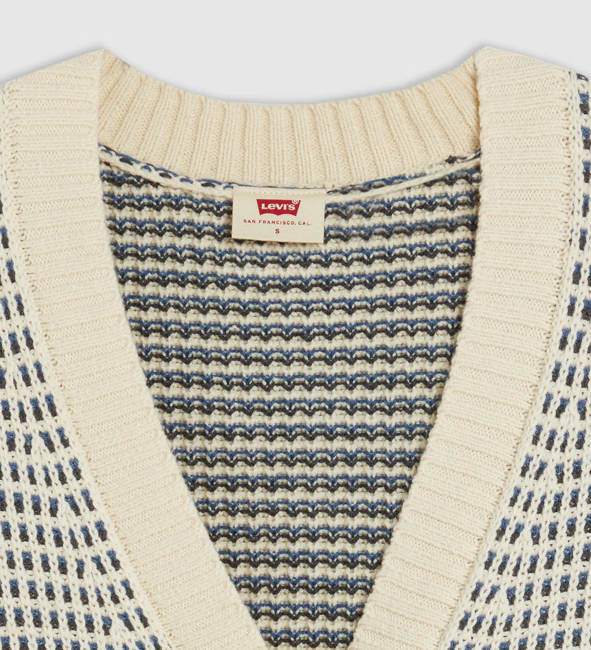 LEVIS SNOWFLAKE CARDIGAN BUTTER CREAM STRIPE