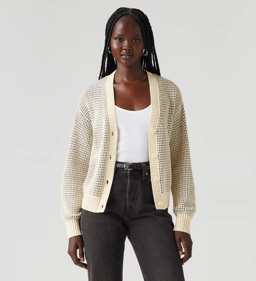 LEVIS SNOWFLAKE CARDIGAN BUTTER CREAM STRIPE