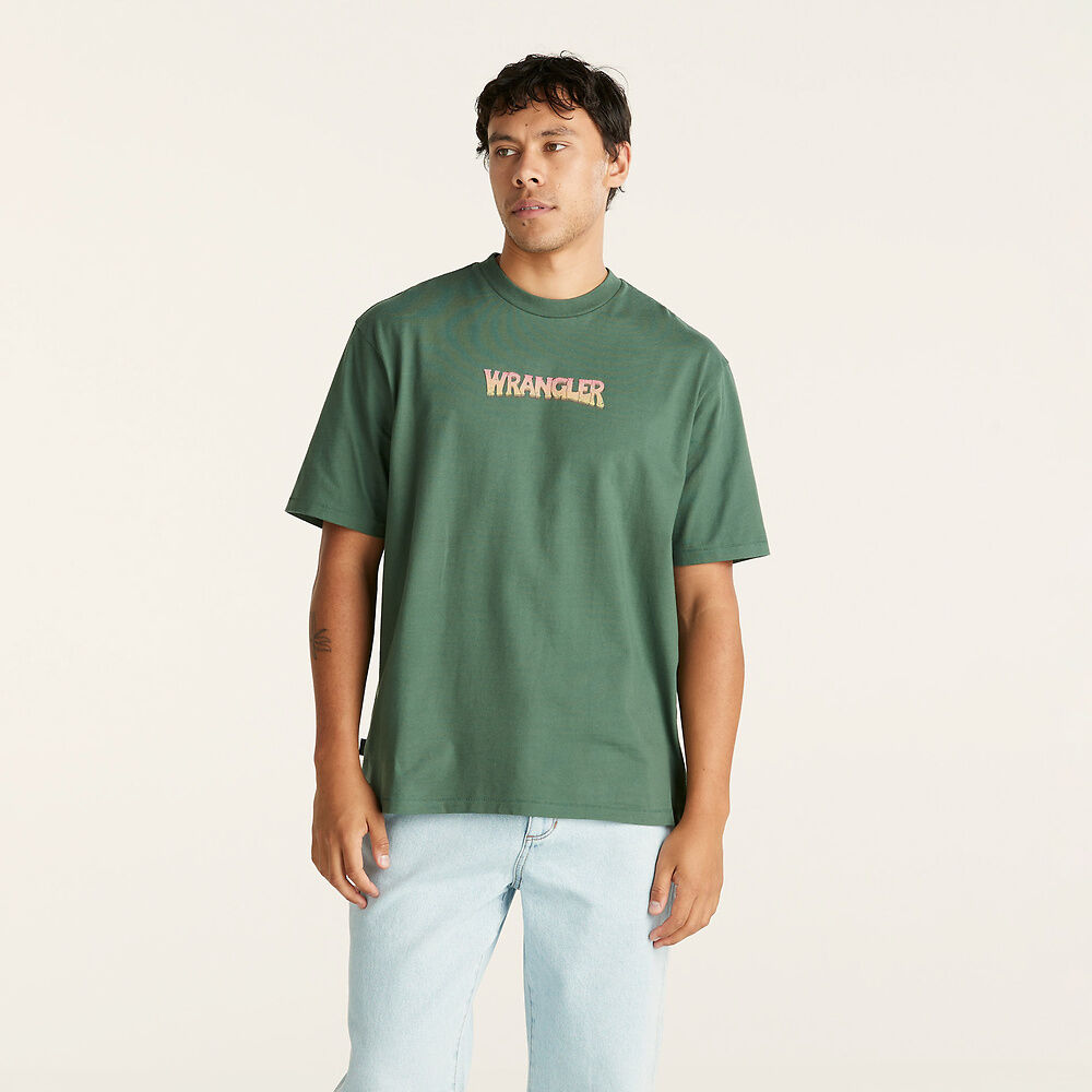 WRANGLER ALCHEMY SLACKER TEE DARK IVY
