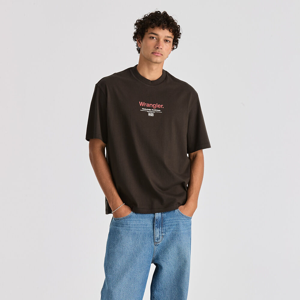 WRANGLER DISCOVER SLACKER TEE WORN BLACK