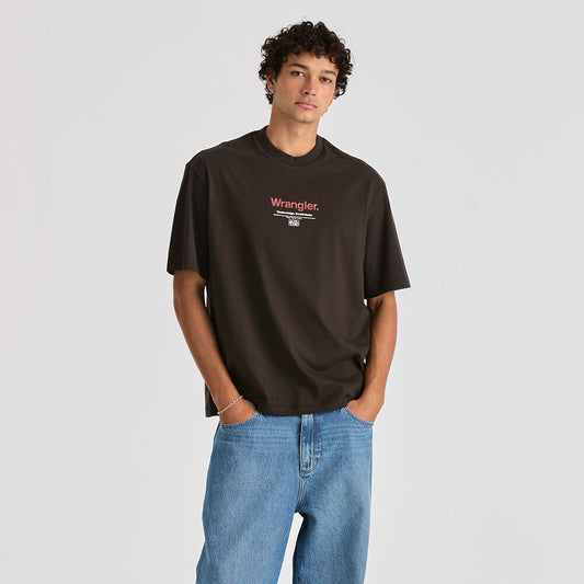 WRANGLER DISCOVER SLACKER TEE WORN BLACK