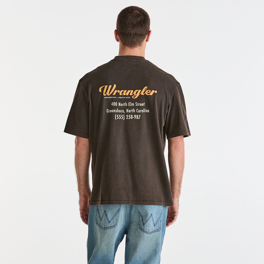 WRANGLER NORTH ELM SLACKER TEE WORN BLACK