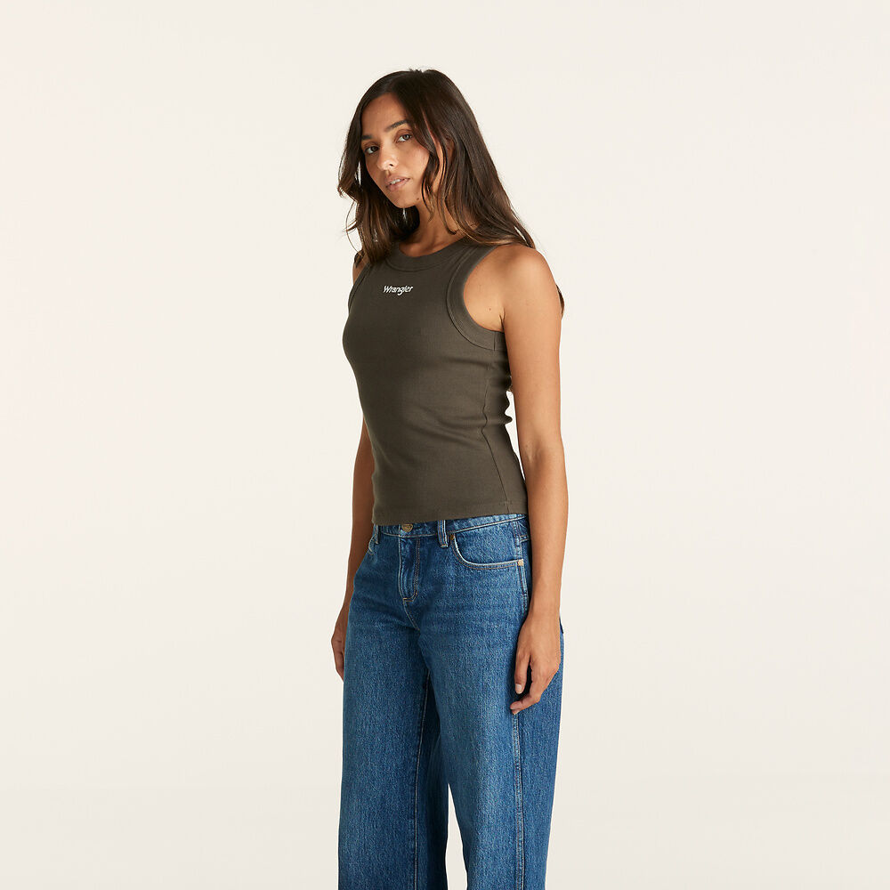 WRANGLER STAPLE RIB TANK SLATE