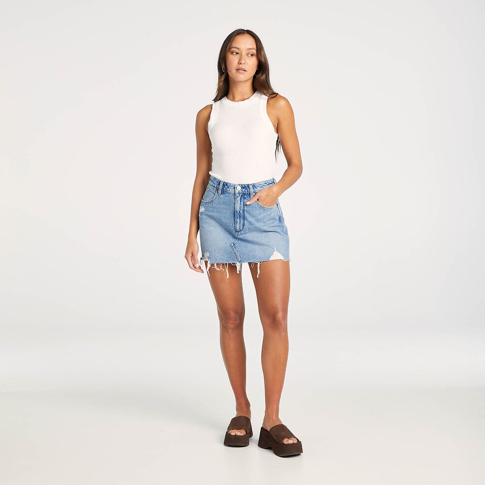 WRANGLER REPAIR MINI SKIRT 1980 INDIGO