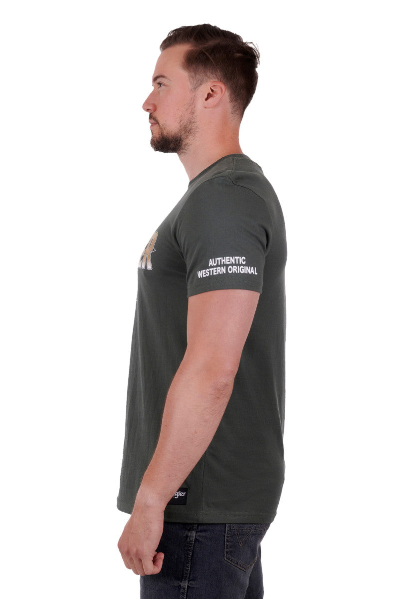 WRANGLER MENS GEORGE SHORT SLEEVE TEE CYPRESS
