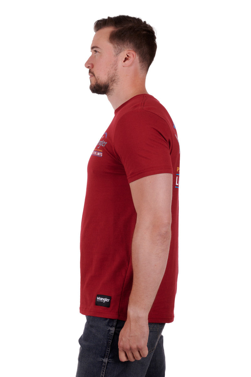 WRANGLER MENS COOPER SHORT SLEEVE TEE RED