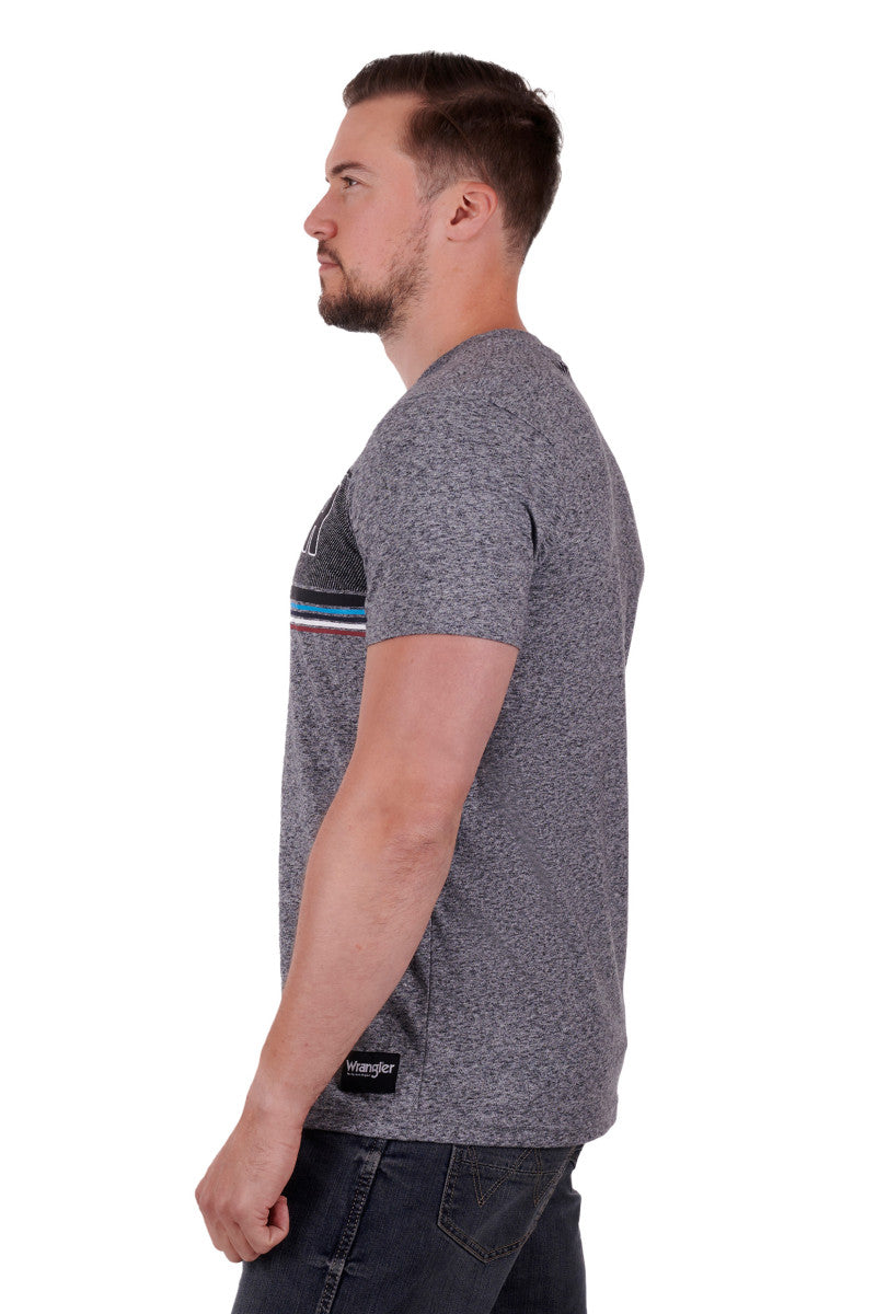WRANGLER MENS KENNEDY SHORT SLEEVE TEE CHARCOAL MARLE