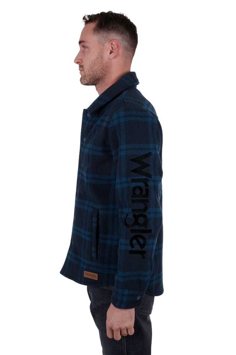 WRANGLER MENS DANIEL WOOL OVERSHIRT NAVY