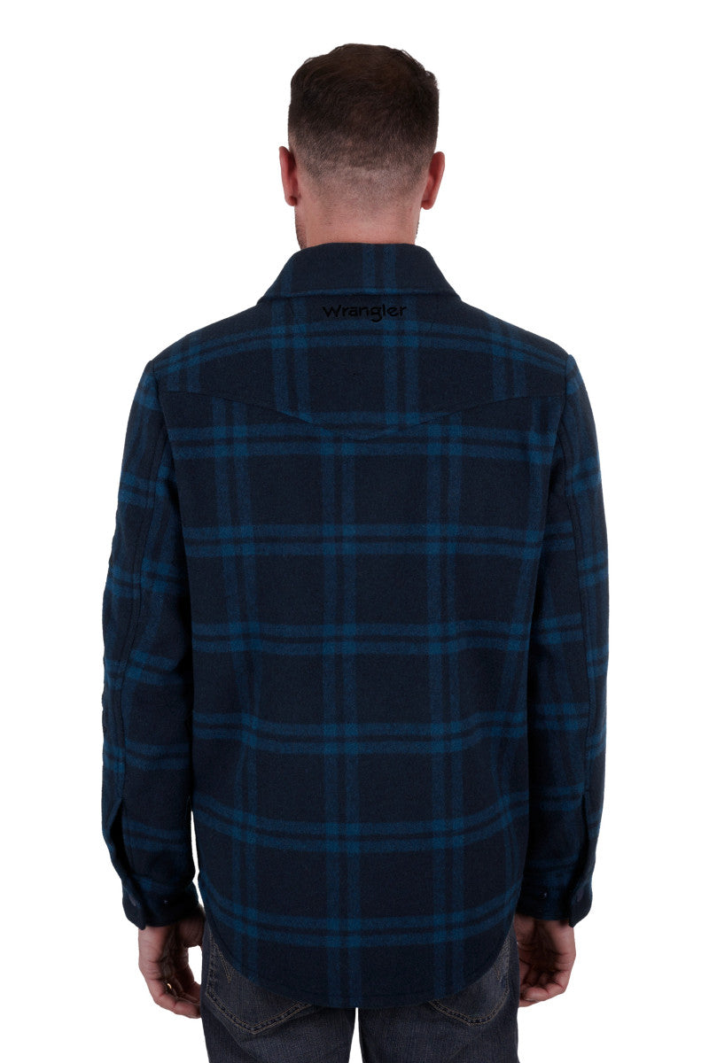 WRANGLER MENS DANIEL WOOL OVERSHIRT NAVY