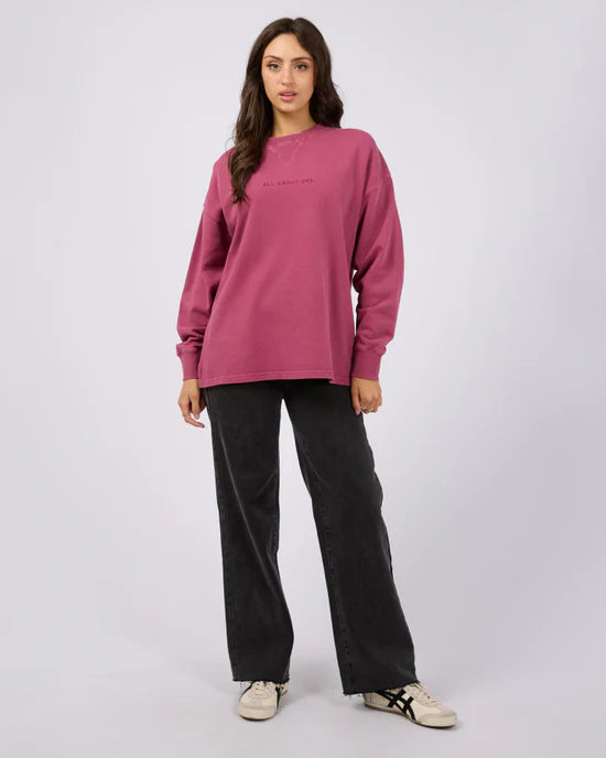 ALL ABOUT EVE WASHED RELAXED CREW BLUSH