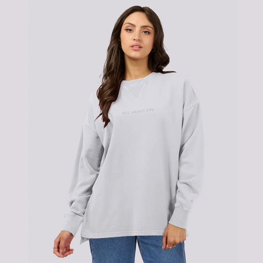 ALL ABOUT EVE WASHED RELAXED CREW LIGHT BLUE