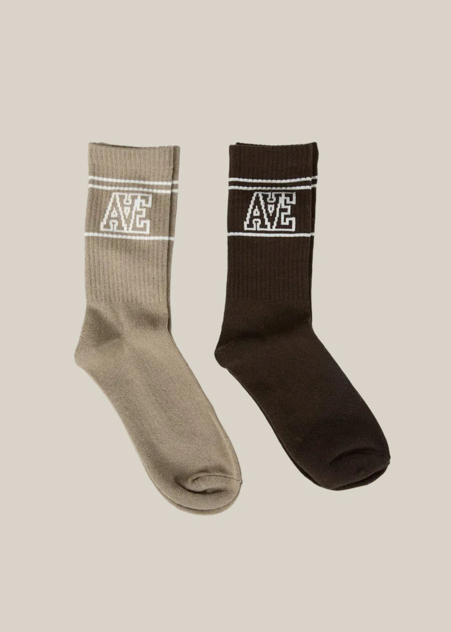 All About Eve Athletica Sock 2 Pack | Stone