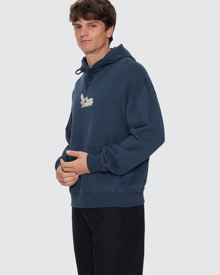 Thrills Between Chaos & Calm Slouch Pull On Cropped Hood | Federal Blue
