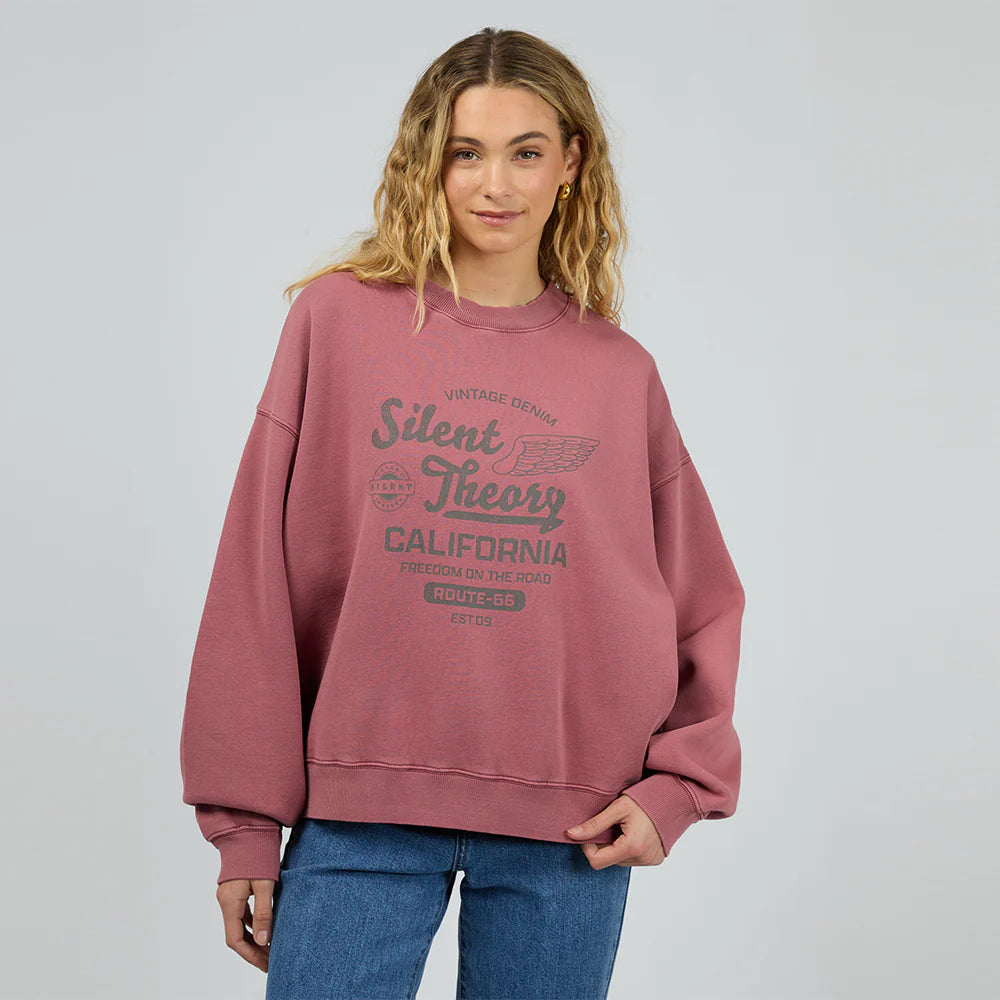 SILENT THEORY VINTAGE DENIM CREW CHERRY