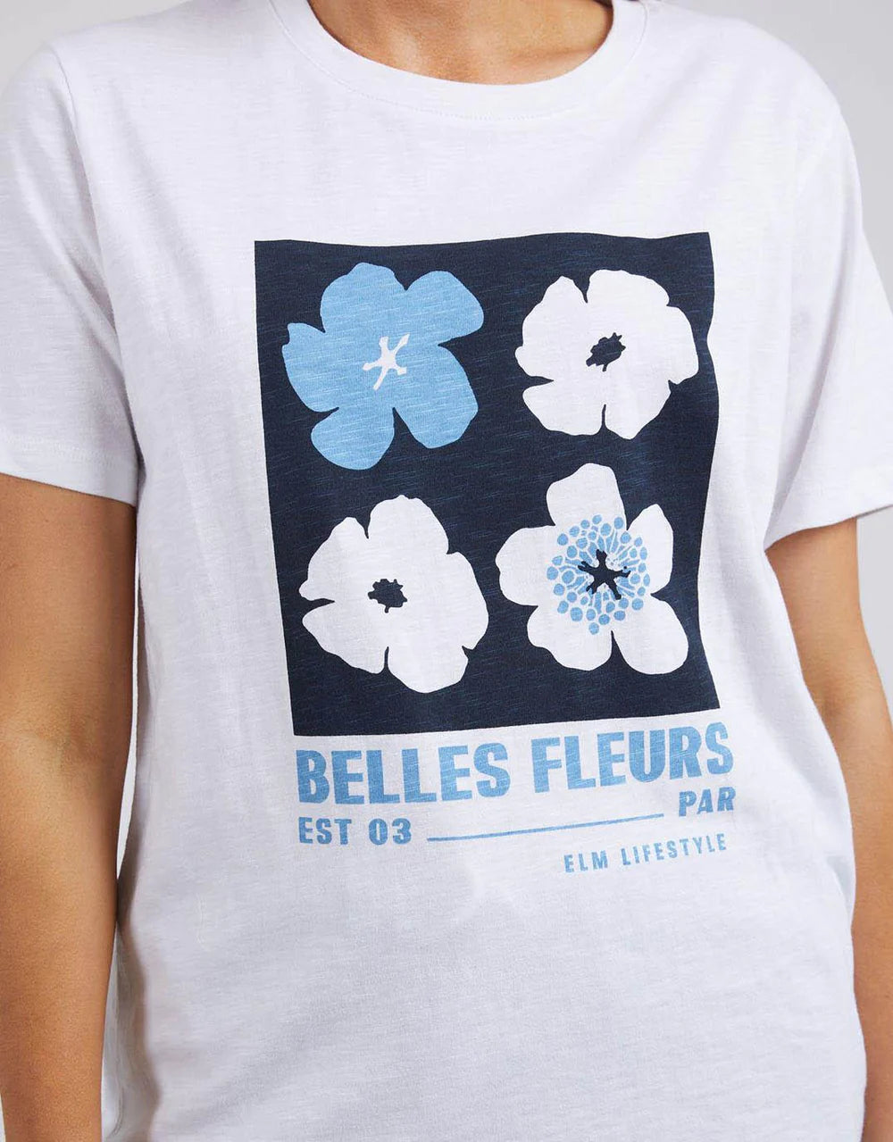 ELM BELLE FLEURS TEE WHITE