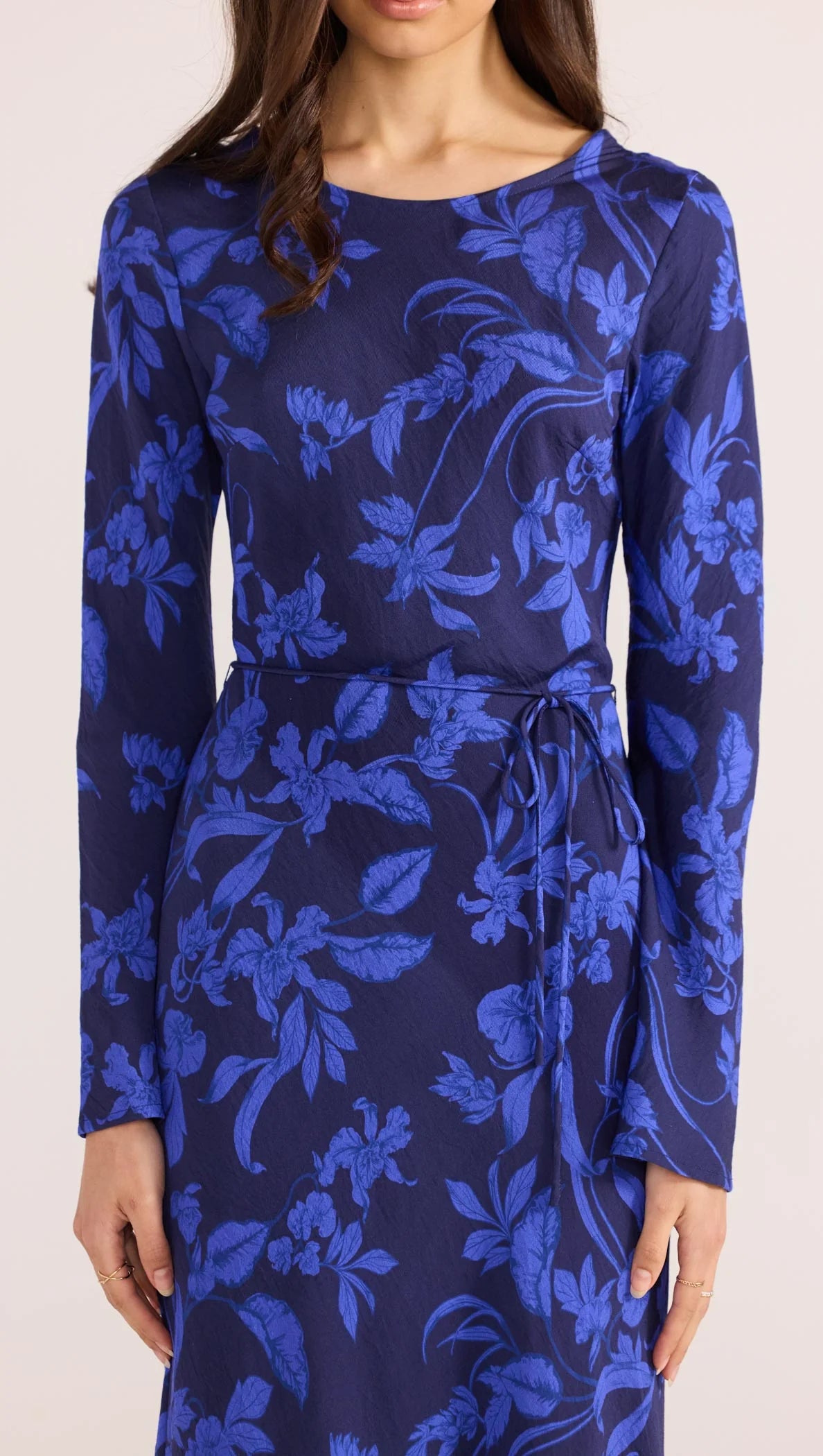 MINK PINK GIANNA BIAS MAXI DRESS BLUE FLORAL