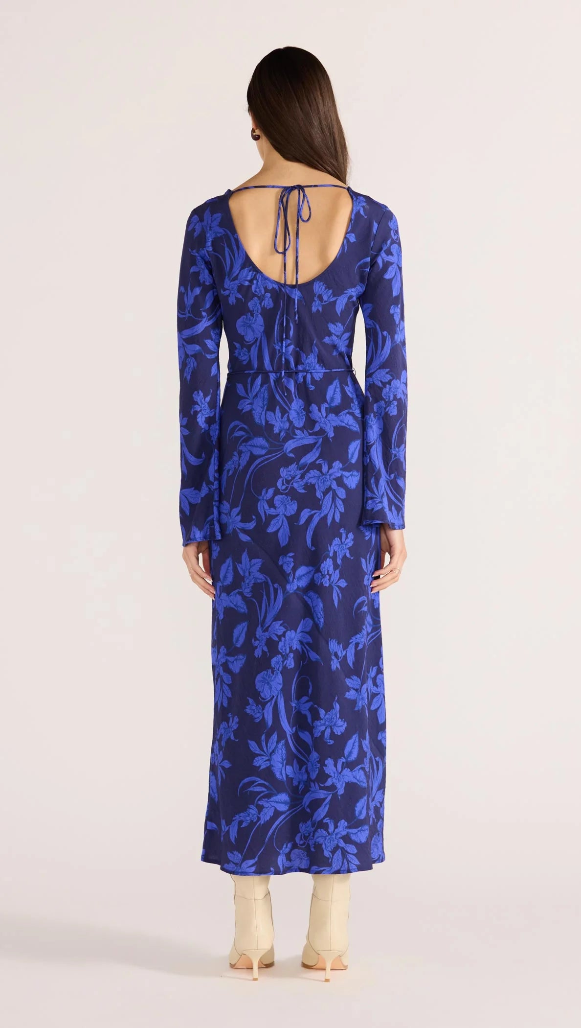 MINK PINK GIANNA BIAS MAXI DRESS BLUE FLORAL