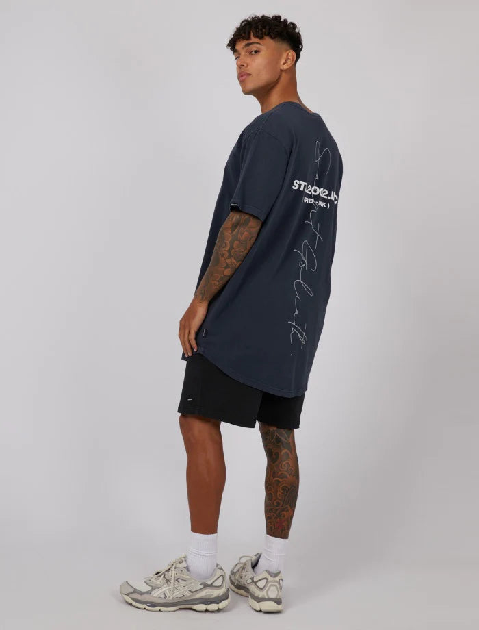 ST GOLIATH HIGH RISE TEE NAVY