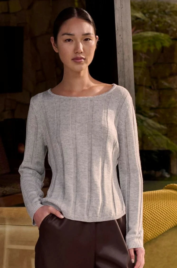 LITTLE LIES RILEY TOP GREY