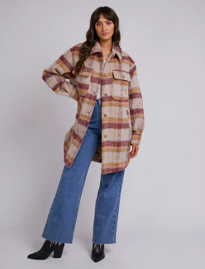 ALL ABOUT EVE MARLO LONGLINE SHACKET CHECK