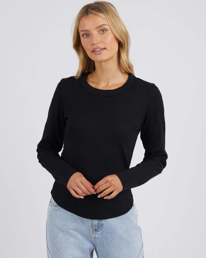 FOXWOOD SCOOP L/S RIB BLACK