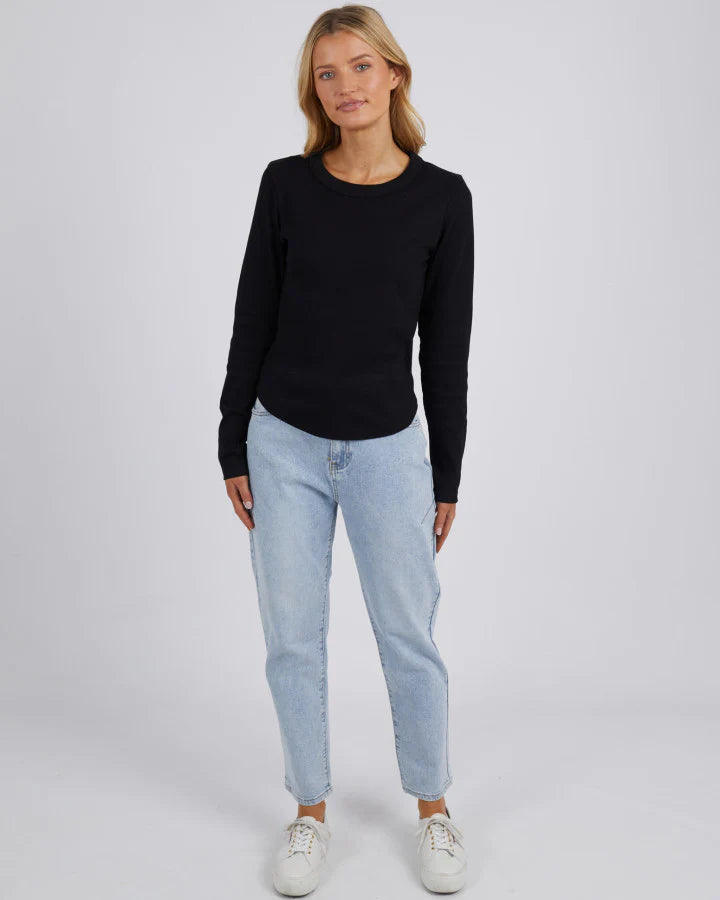 FOXWOOD SCOOP L/S RIB BLACK