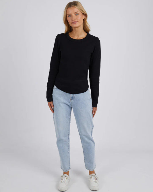 FOXWOOD SCOOP L/S RIB BLACK