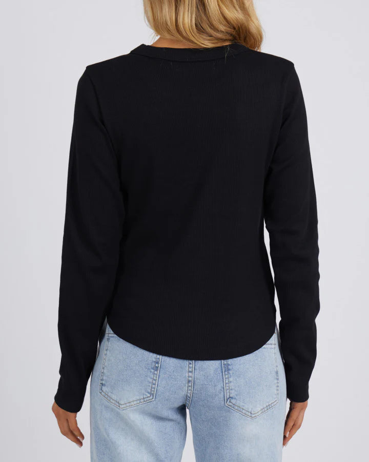 FOXWOOD SCOOP L/S RIB BLACK