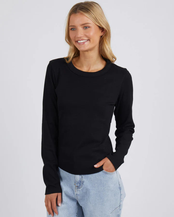 FOXWOOD SCOOP L/S RIB BLACK